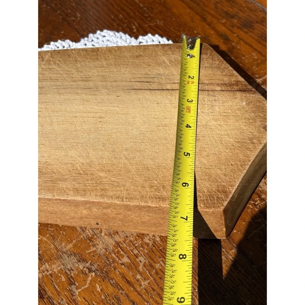 Primitive Wooden Bread Board Maple Chopping Block Tombstone Handled Cutting 1940